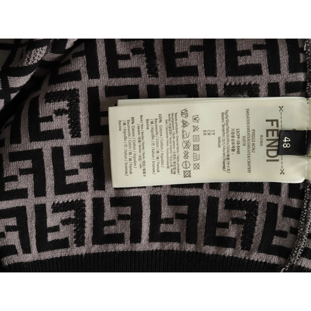 Fendi All-Over FF Jacquard Knit Short-Sleeve T-Shirt TSK1,Fendi