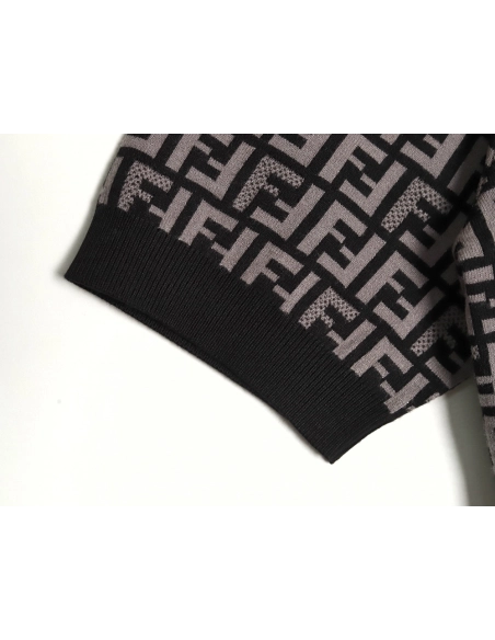 Fendi All-Over FF Jacquard Knit Short-Sleeve T-Shirt TSK1,Fendi