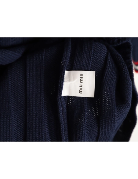 Miu Miu Logo Preppy Short-Sleeve Knit Sweater TSK1,Miu Miu
