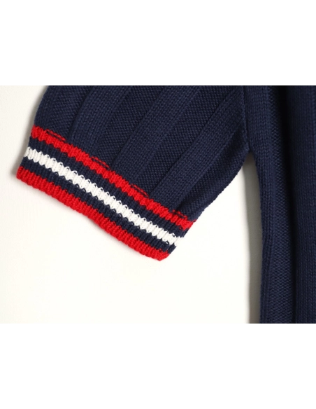 Miu Miu Logo Preppy Short-Sleeve Knit Sweater TSK1,Miu Miu