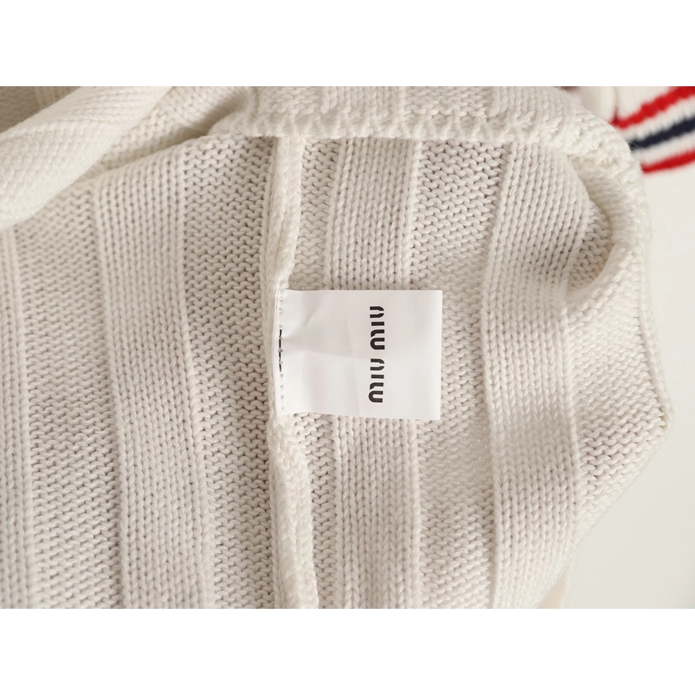 Miu Miu Logo Preppy Short-Sleeve Knit Sweater,Miu Miu