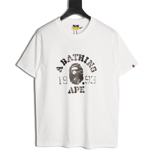 BAPE Classic 1993 Distressed Ape Head Print Short-Sleeve T-Shirt,Bape