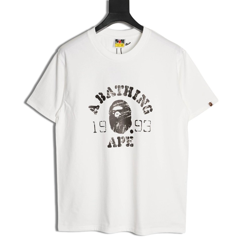 BAPE Classic 1993 Distressed Ape Head Print Short-Sleeve T-Shirt,Bape