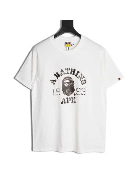 BAPE Classic 1993 Distressed Ape Head Print Short-Sleeve T-Shirt,Bape
