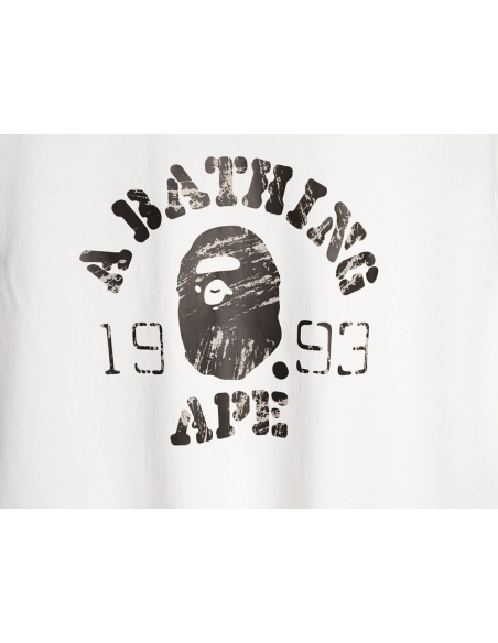 BAPE Classic 1993 Distressed Ape Head Print Short-Sleeve T-Shirt,Bape