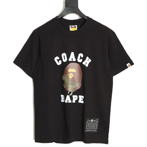 BAPE COACH Collaboration Dinosaur and Ape Head Print Short-Sleeve T-Shirt TSK1,Bape