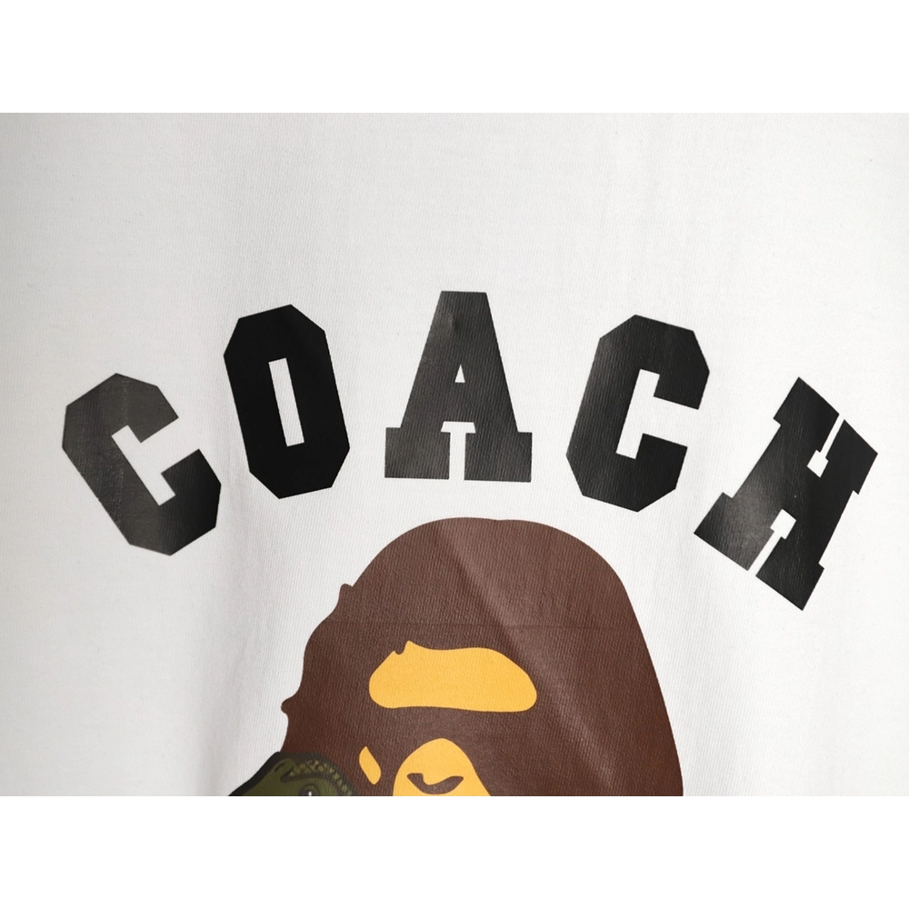 BAPE COACH Collaboration Dinosaur and Ape Head Print Short-Sleeve T-Shirt,Bape