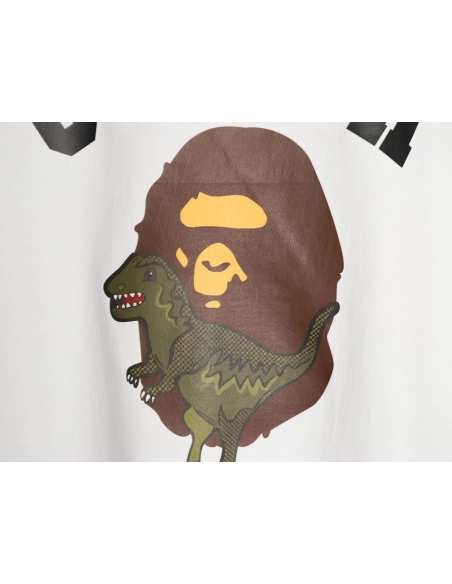 BAPE COACH Collaboration Dinosaur and Ape Head Print Short-Sleeve T-Shirt,Bape
