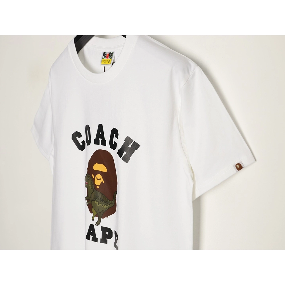 BAPE COACH Collaboration Dinosaur and Ape Head Print Short-Sleeve T-Shirt,Bape