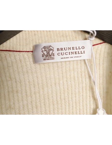 Brunello Cucinelli Round Neck Ribbed Neck Long Sleeve Knit Sweater,Brunello Cucinelli