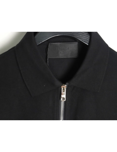 Prada Chest Pocket Half-Zip Polo Shirt Short-Sleeve TSK1,Prada