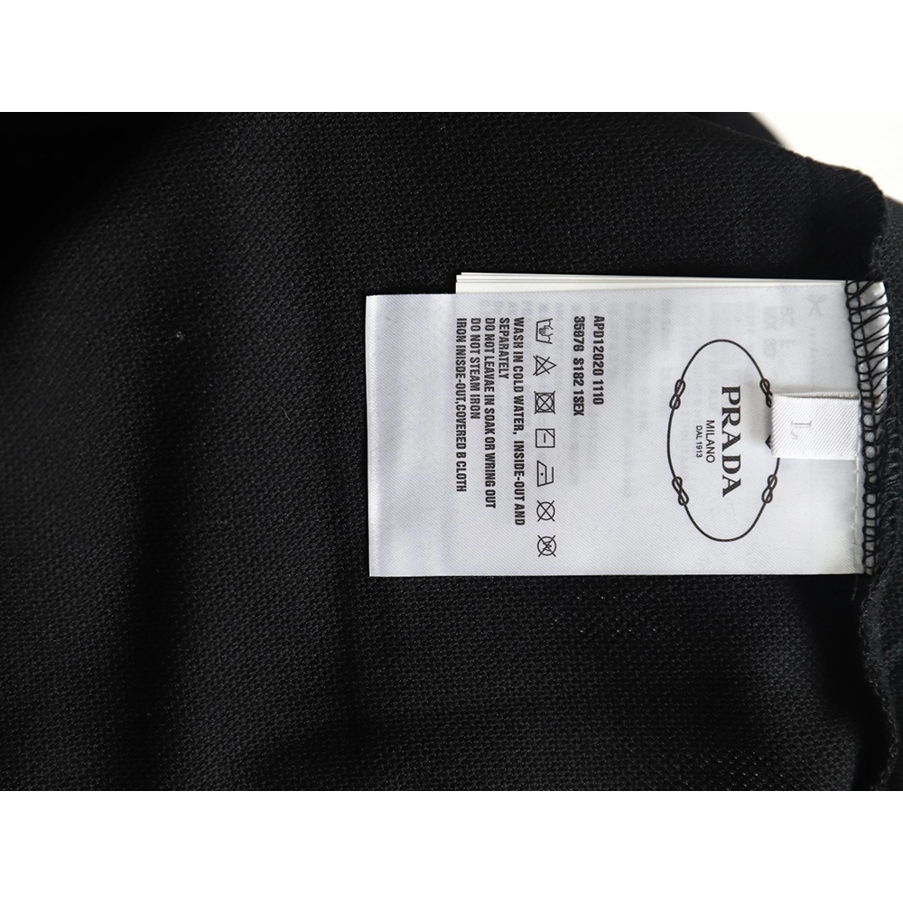 Prada Chest Pocket Half-Zip Polo Shirt Short-Sleeve TSK1,Prada