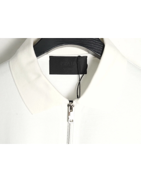 Prada Chest Pocket Half-Zip Polo Shirt Short-Sleeve,Prada