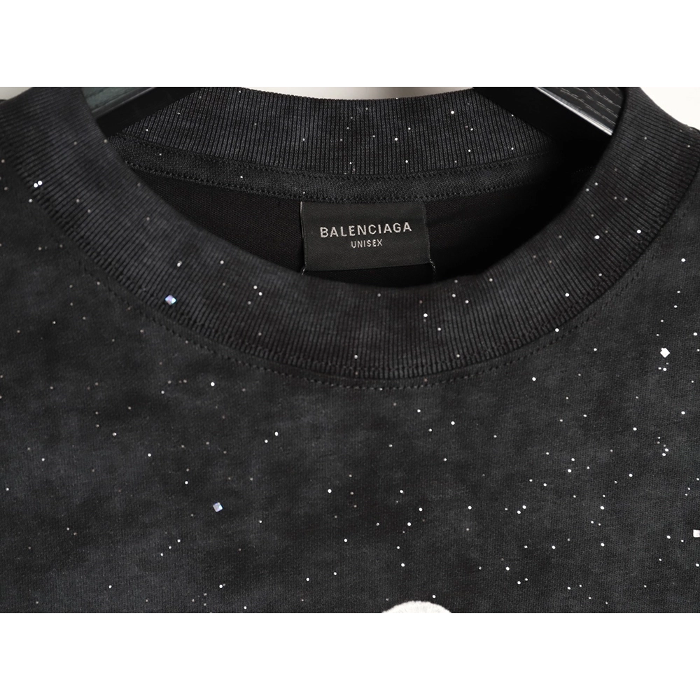 Balenciaga embroidered starry sky lettering crew neck short-sleeved T-shirt,Balenciaga