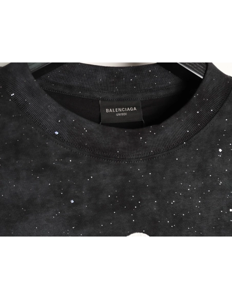 Balenciaga embroidered starry sky lettering crew neck short-sleeved T-shirt,Balenciaga