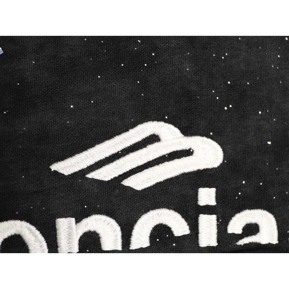 Balenciaga embroidered starry sky lettering crew neck short-sleeved T-shirt,Balenciaga
