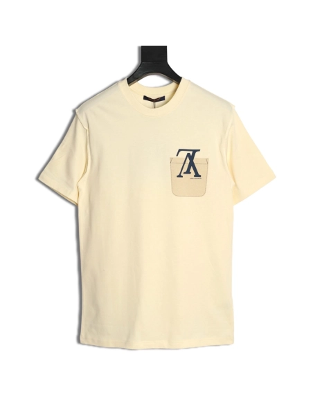Louis Vuitton inverted logo lettering pocket print short-sleeved T-shirt,Louis Vuitton