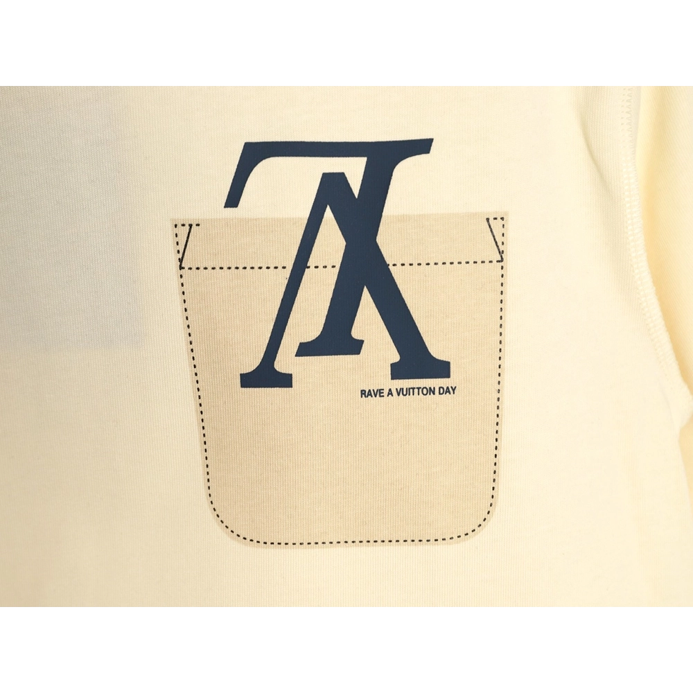 Louis Vuitton inverted logo lettering pocket print short-sleeved T-shirt,Louis Vuitton