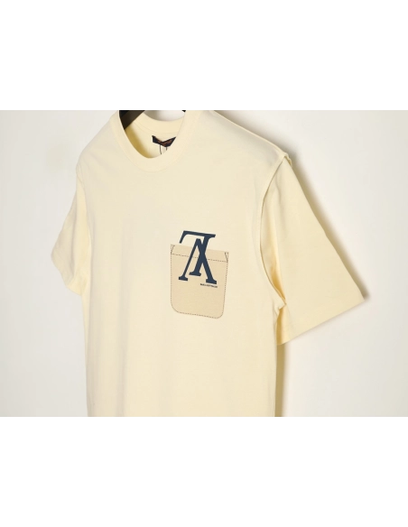 Louis Vuitton inverted logo lettering pocket print short-sleeved T-shirt,Louis Vuitton