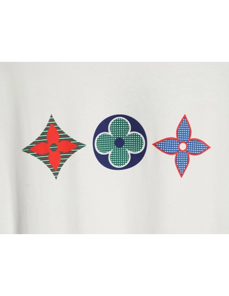 Louis Vuitton tri-flower logo print short-sleeved shirt,Louis Vuitton