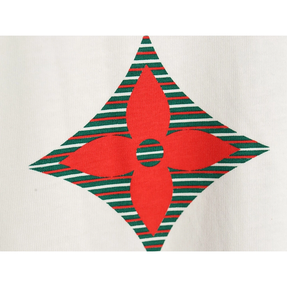 Louis Vuitton tri-flower logo print short-sleeved shirt,Louis Vuitton