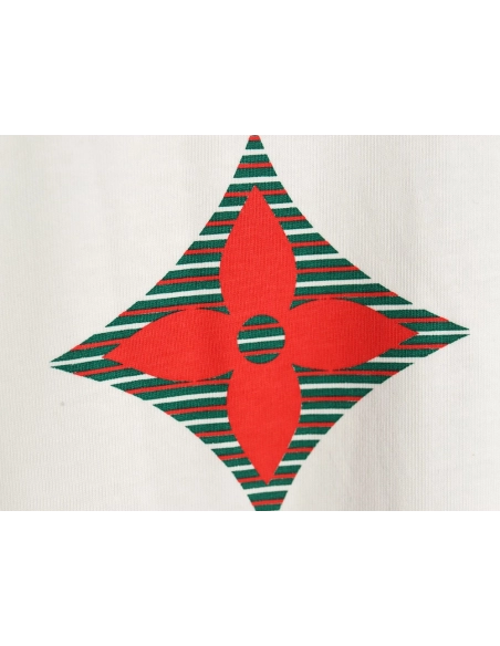 Louis Vuitton tri-flower logo print short-sleeved shirt,Louis Vuitton