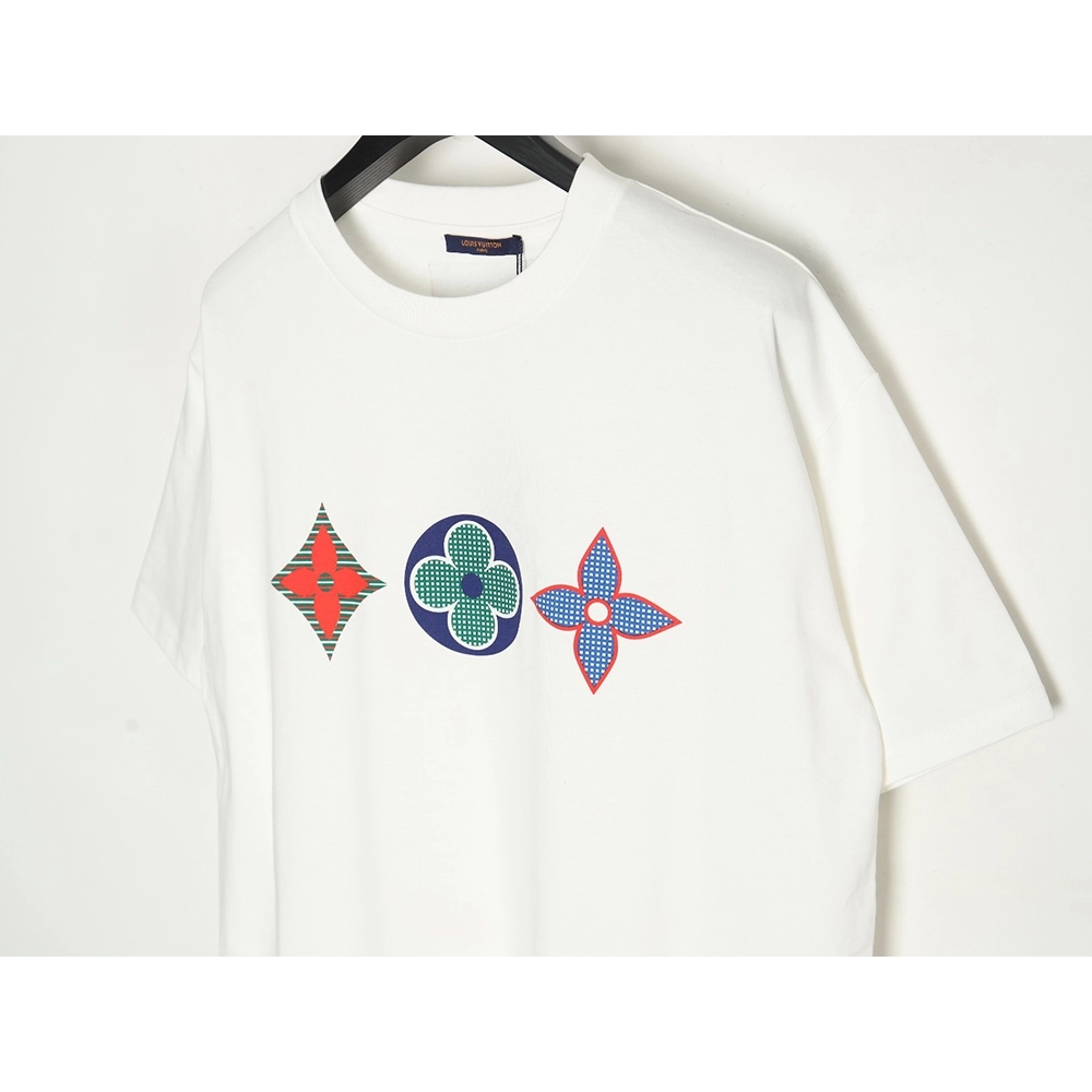 Louis Vuitton tri-flower logo print short-sleeved shirt,Louis Vuitton