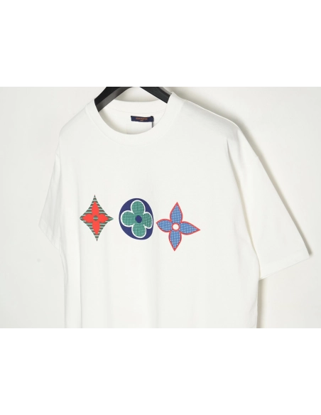 Louis Vuitton tri-flower logo print short-sleeved shirt,Louis Vuitton