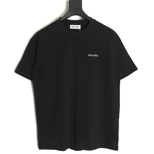 Miu Miu Classic Embroidered Logo T-Shirt TSK1,Miu Miu