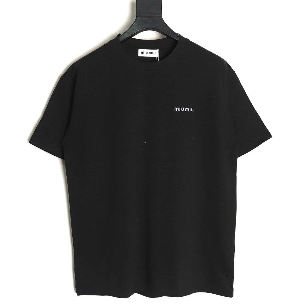 Miu Miu Classic Embroidered Logo T-Shirt TSK1,Miu Miu