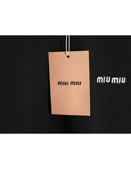 Miu Miu Classic Embroidered Logo T-Shirt TSK1,Miu Miu