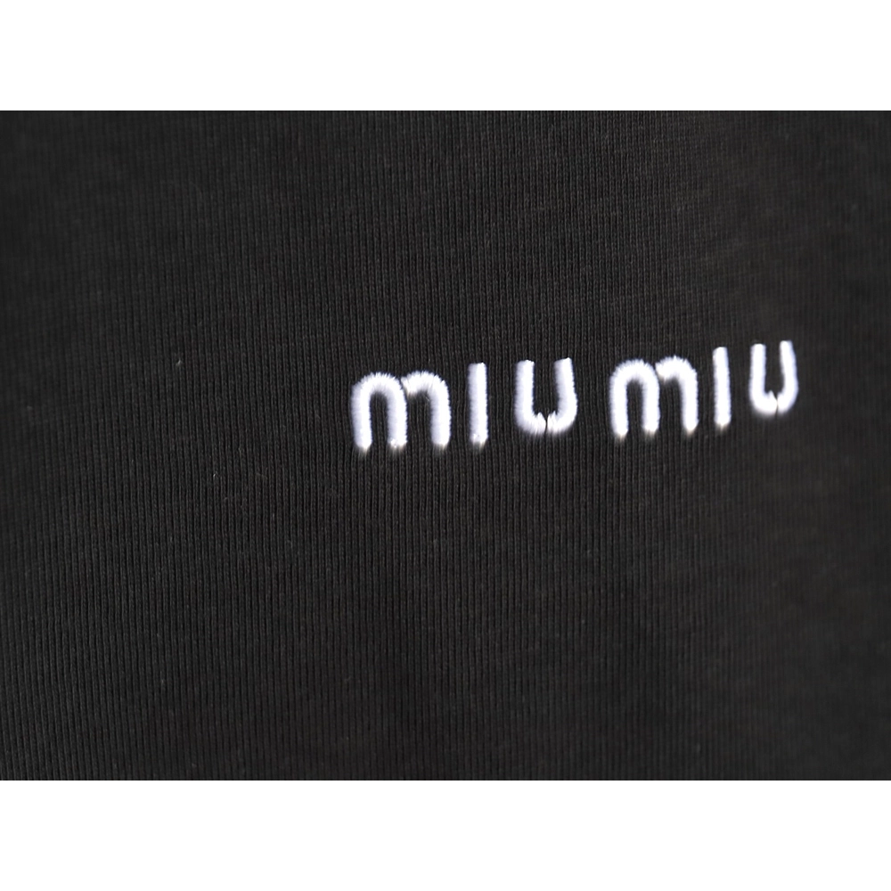 Miu Miu Classic Embroidered Logo T-Shirt TSK1,Miu Miu