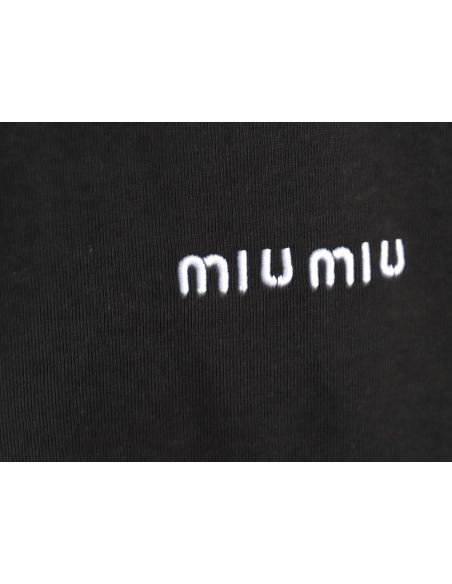 Miu Miu Classic Embroidered Logo T-Shirt TSK1,Miu Miu