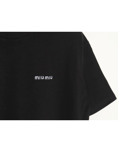 Miu Miu Classic Embroidered Logo T-Shirt TSK1,Miu Miu