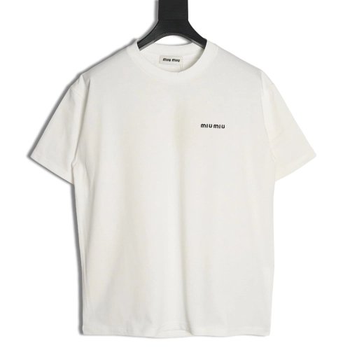 Miu Miu Classic Embroidered Logo T-Shirt,Miu Miu