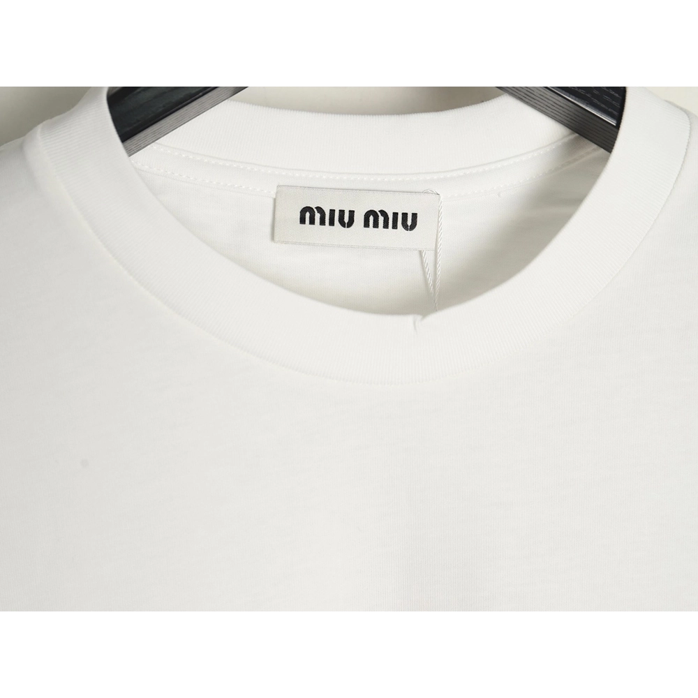 Miu Miu Classic Embroidered Logo T-Shirt,Miu Miu