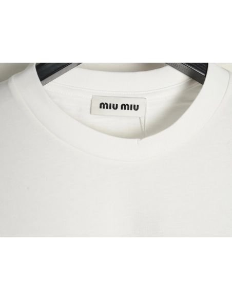 Miu Miu Classic Embroidered Logo T-Shirt,Miu Miu