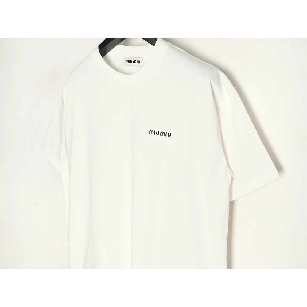Miu Miu Classic Embroidered Logo T-Shirt,Miu Miu