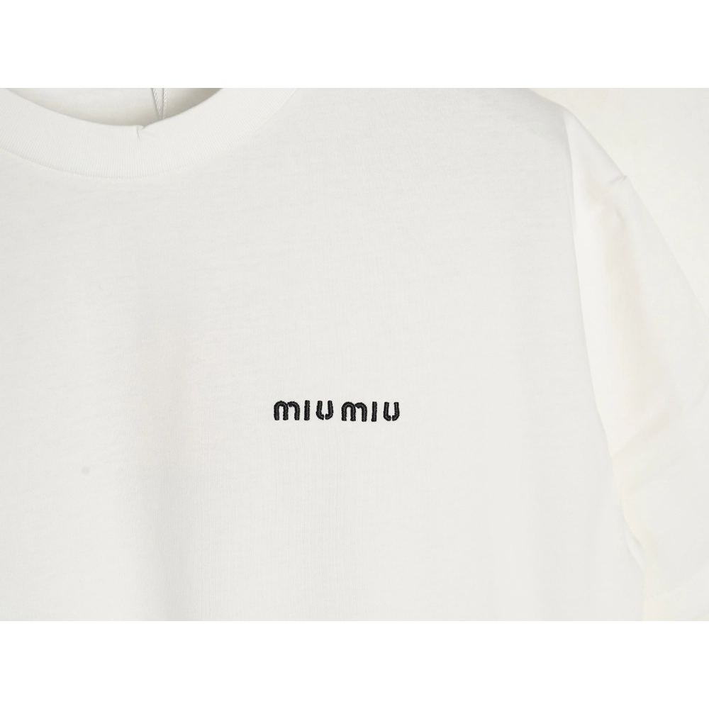 Miu Miu Classic Embroidered Logo T-Shirt,Miu Miu