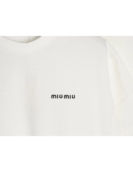 Miu Miu Classic Embroidered Logo T-Shirt,Miu Miu