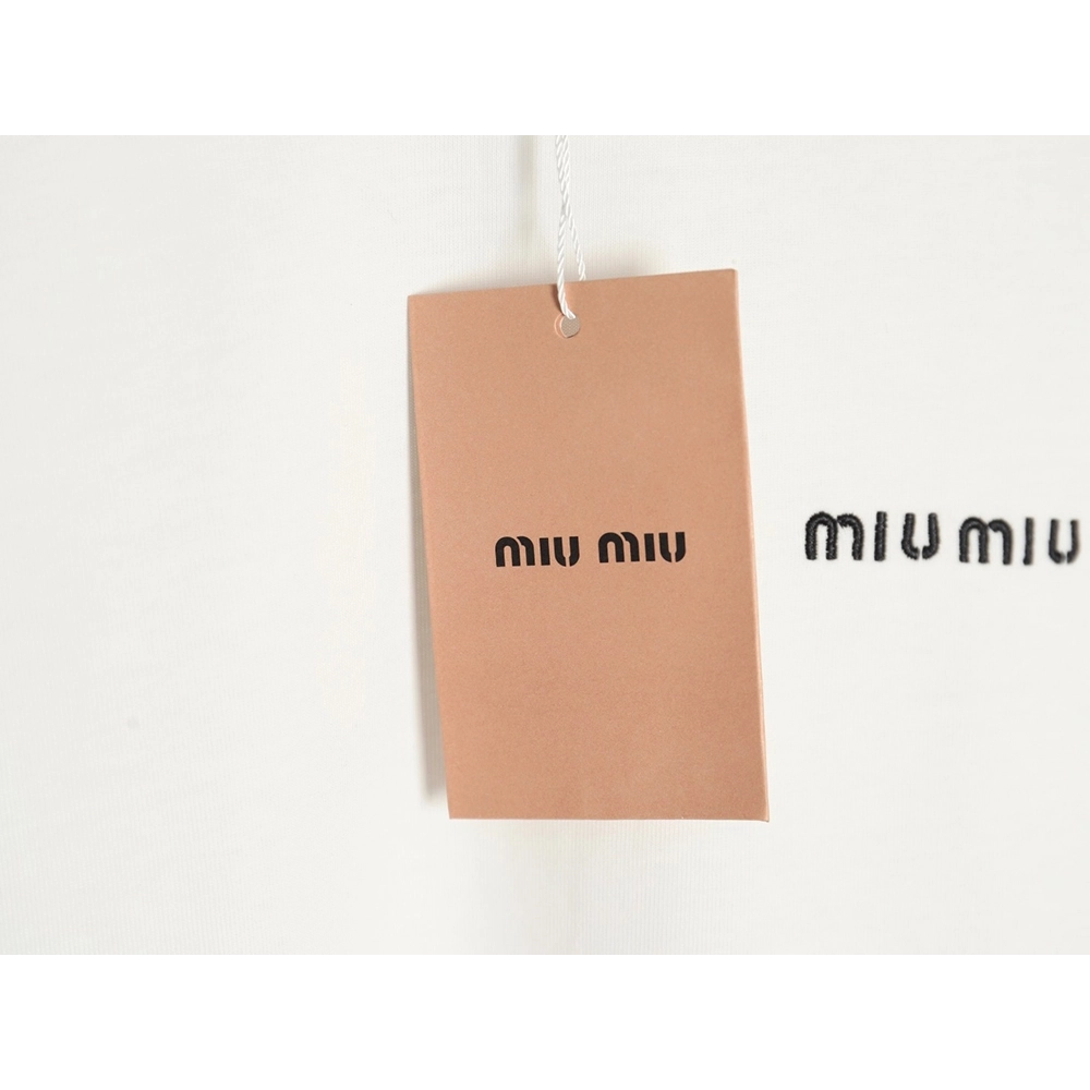 Miu Miu Classic Embroidered Logo T-Shirt,Miu Miu