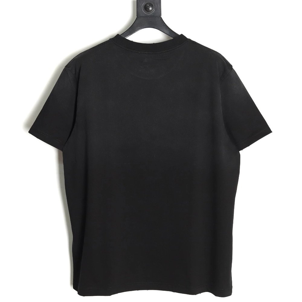Prada Hand-Drawn Lettering Washed Crewneck Short-Sleeve T-Shirt TSK1,Prada