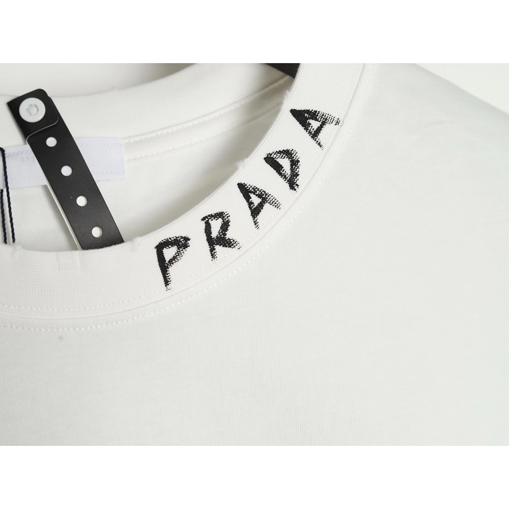 Prada Hand-Drawn Lettering Washed Crewneck Short-Sleeve T-Shirt,Prada