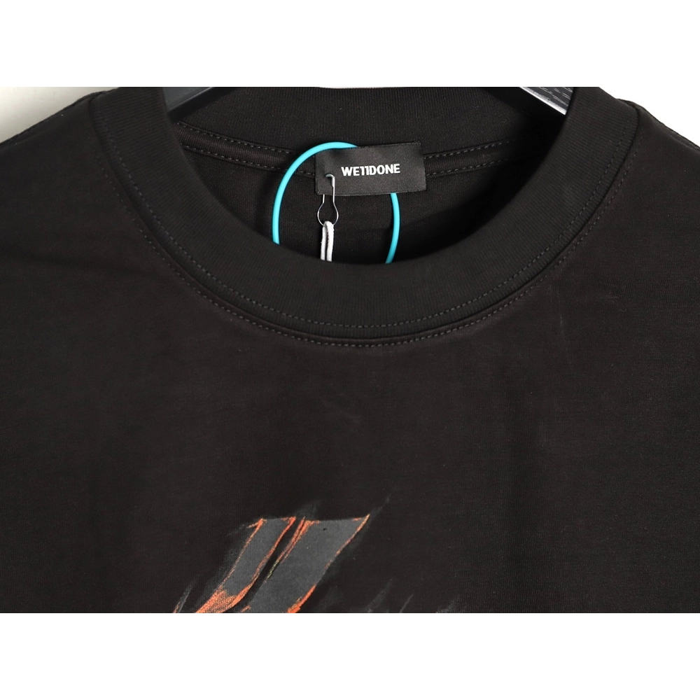 We11done "Flame Barrage" Logo Letter Print Short-Sleeve T-Shirt TSK2,We11done