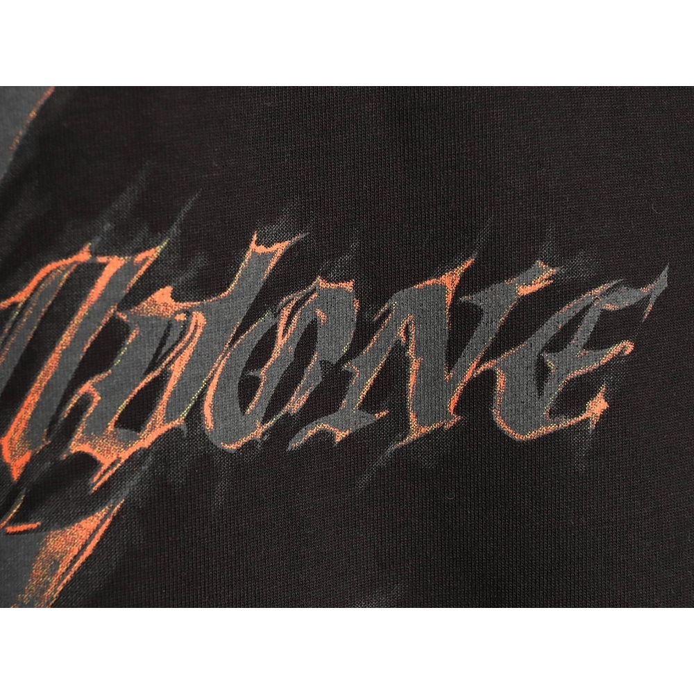 We11done "Flame Barrage" Logo Letter Print Short-Sleeve T-Shirt TSK2,We11done