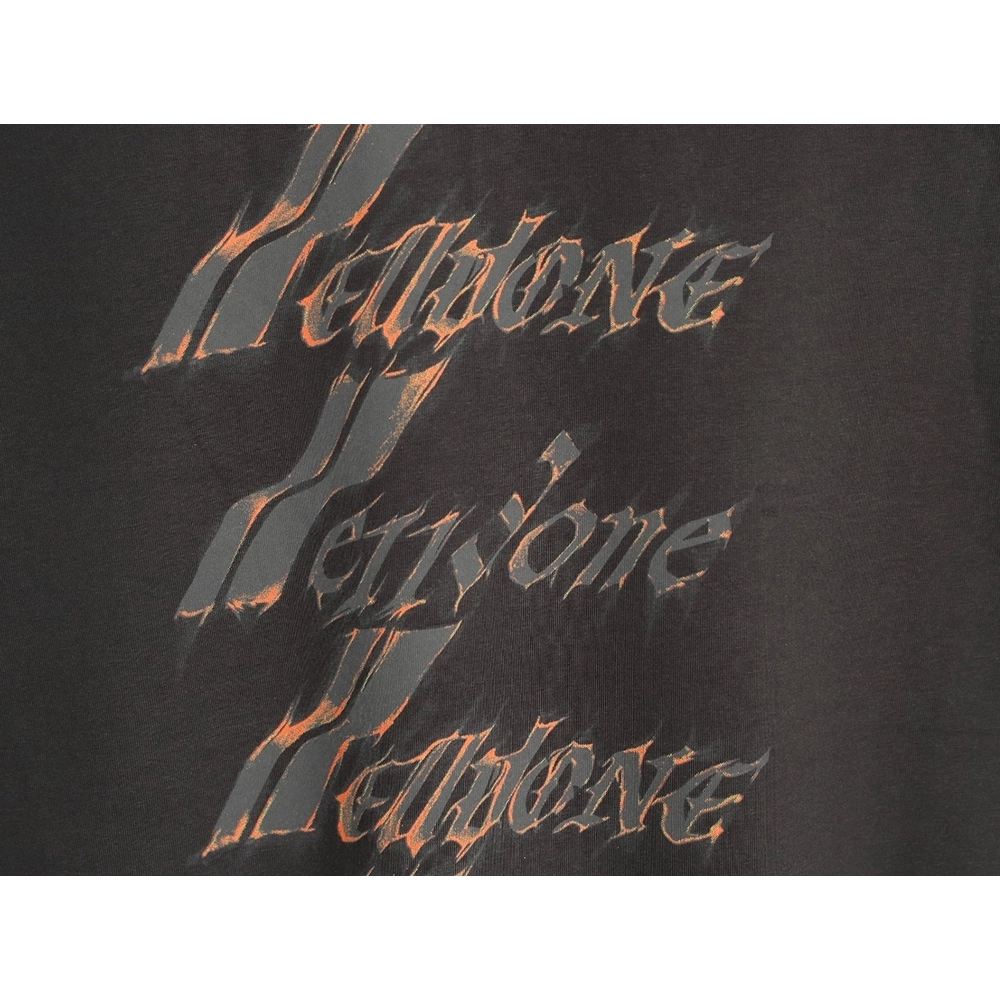 We11done "Flame Barrage" Logo Letter Print Short-Sleeve T-Shirt TSK1,We11done