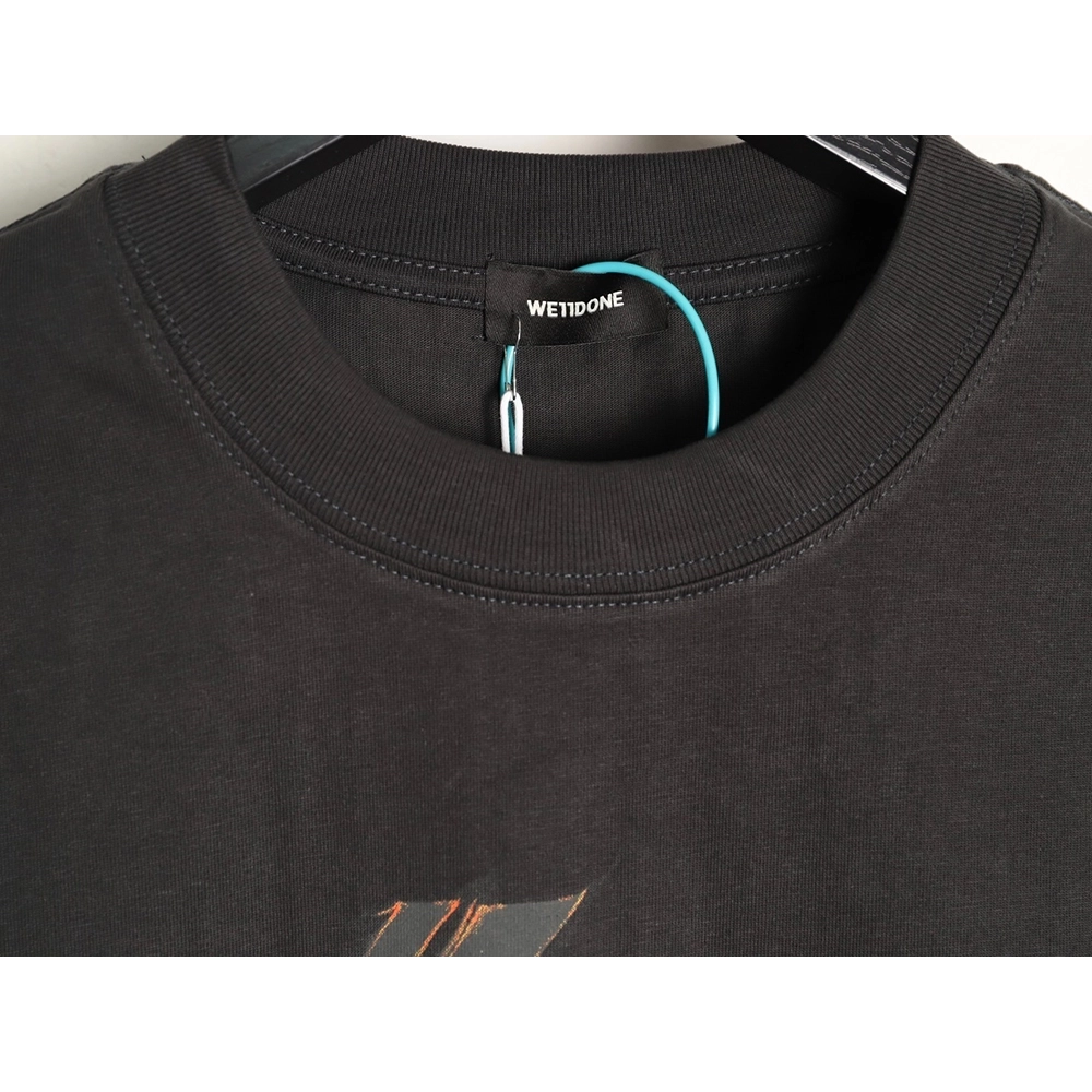 We11done "Flame Barrage" Logo Letter Print Short-Sleeve T-Shirt TSK1,We11done