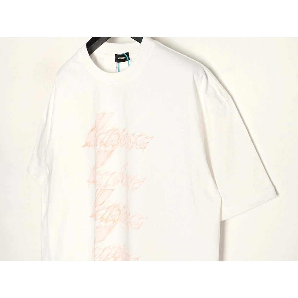 We11done "Flame Barrage" Logo Letter Print Short-Sleeve T-Shirt,We11done