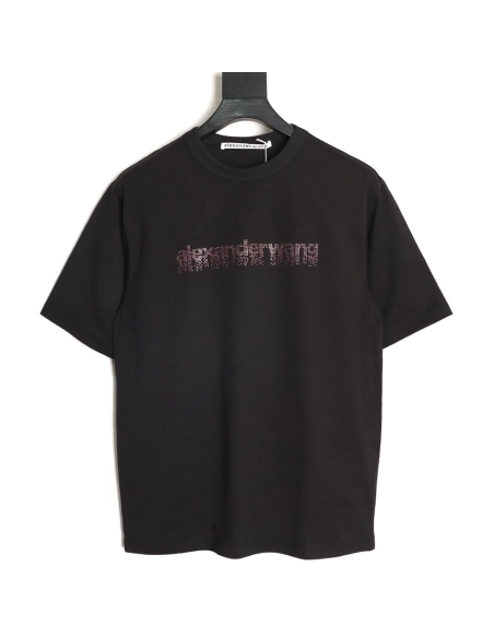 Alexander Wang Rhinestone Letter Short-Sleeve T-Shirt TSK2,Alexander Wang