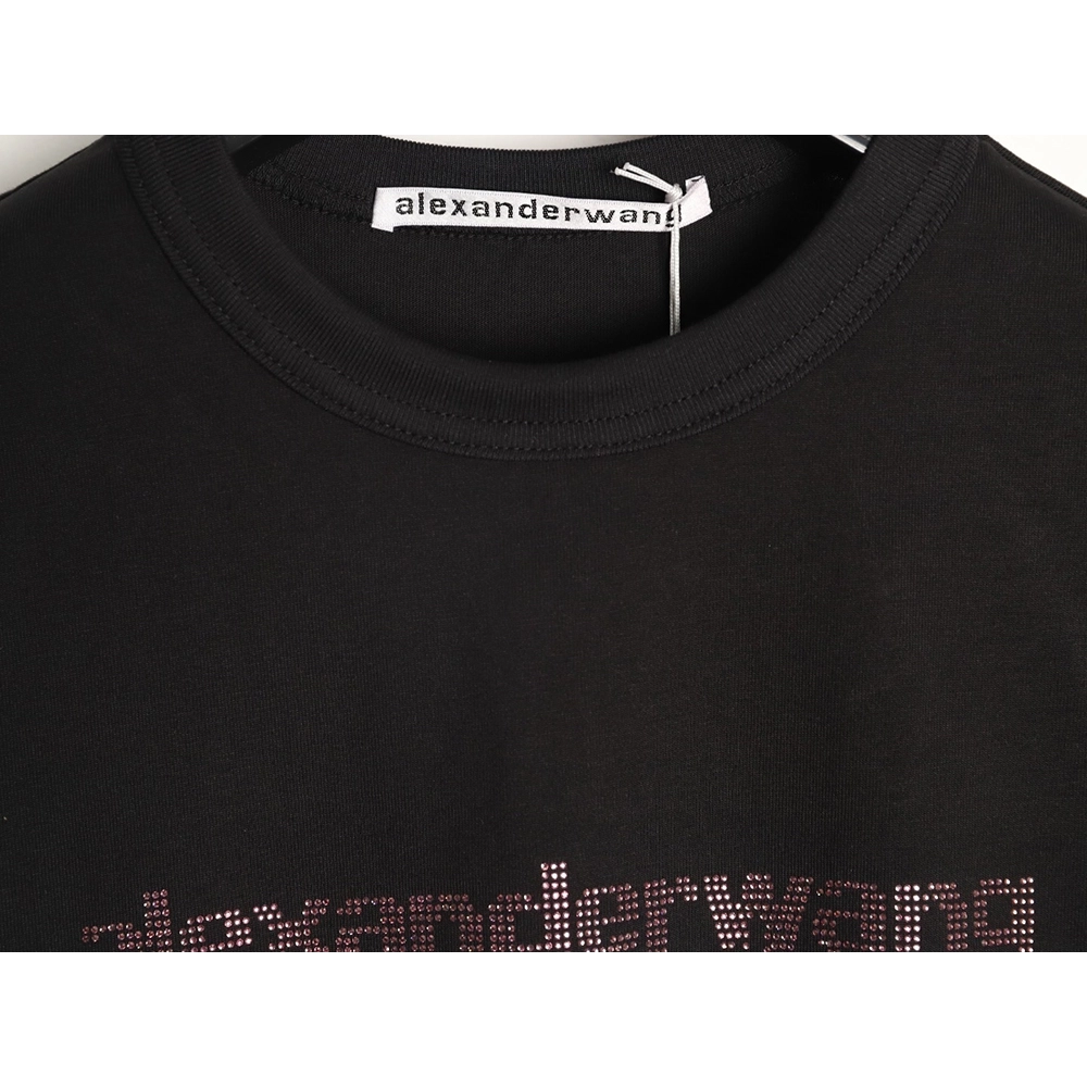 Alexander Wang Rhinestone Letter Short-Sleeve T-Shirt TSK2,Alexander Wang
